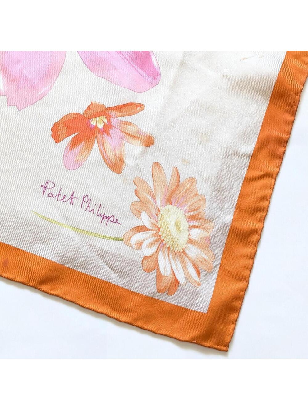 Vintage Patek Philippe "Les Metiers D'art" Silk Scarf with Floral Pattern - Picture 5 of 9